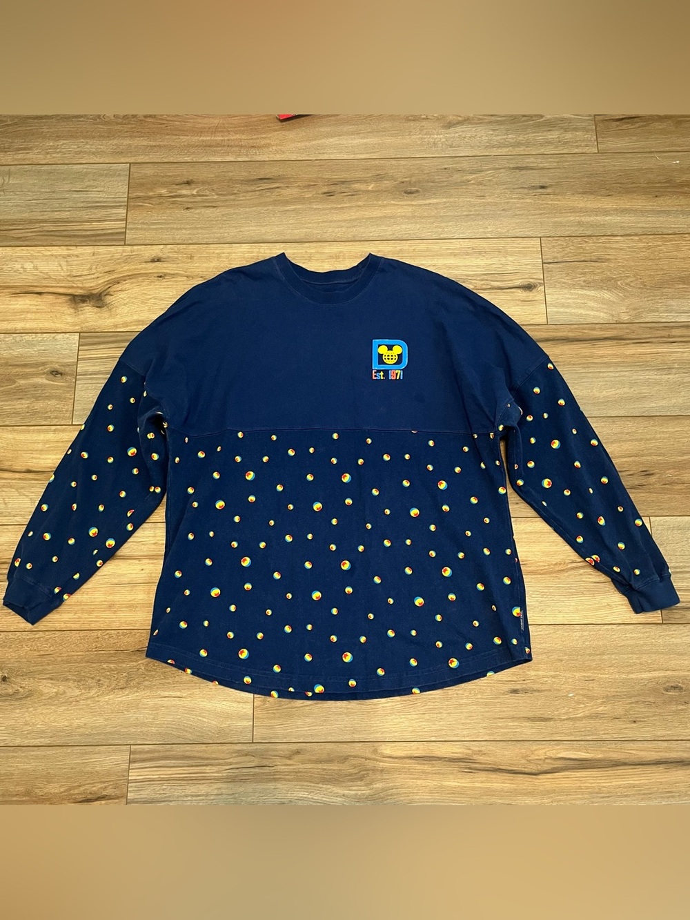 Disney World Spirit Jersey Pixar Ball Long Sleeve Shirt Navy XL